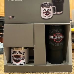 Brand new Harley Davidson genuine travel mug and tumbler set.
